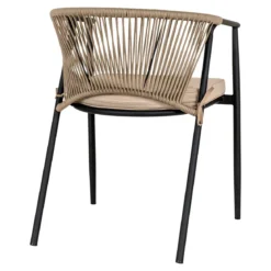 2er Set - Gartenstuhl Lazaro Schwarz/Beige