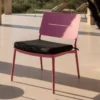 2er Set - Gartenstuhl Lia aus pinkem Stahl