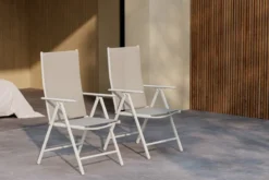 2er - Set Gartenstuhl Luma - ein klappbarer Stuhl in schlichtem Beige