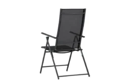 2er Set Gartenstuhl Miro - klappbarer Stuhl in Beige oder Schwarz aus Stahl und Textilene