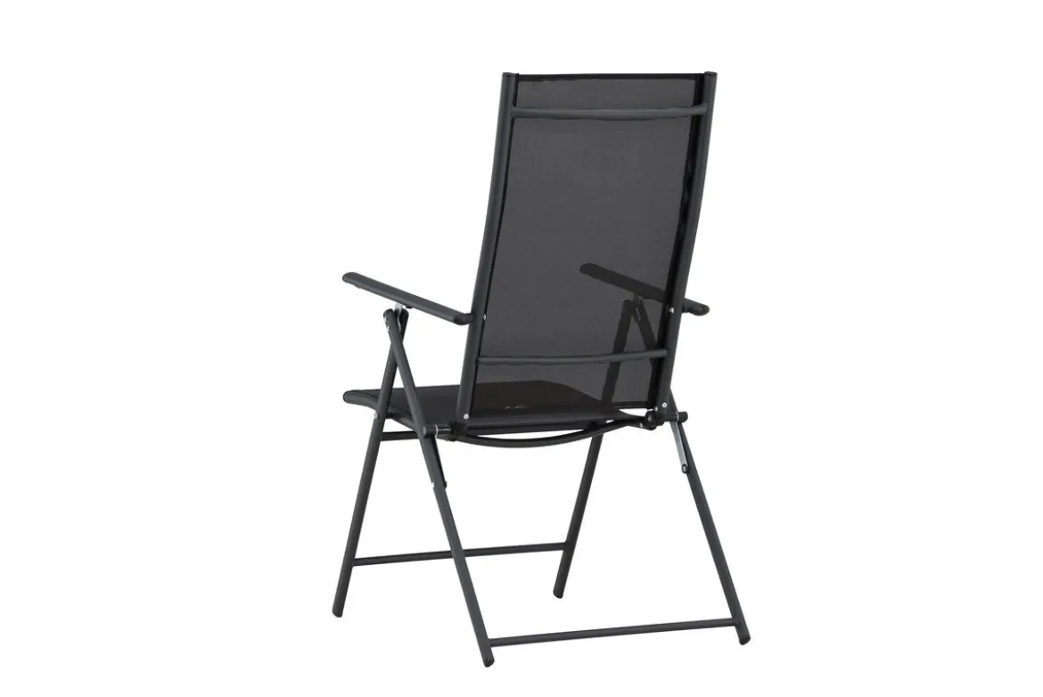 2er Set Gartenstuhl Miro - klappbarer Stuhl in Beige oder Schwarz aus Stahl und Textilene