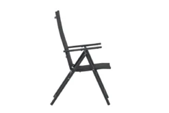 2er Set Gartenstuhl Miro - klappbarer Stuhl in Beige oder Schwarz aus Stahl und Textilene