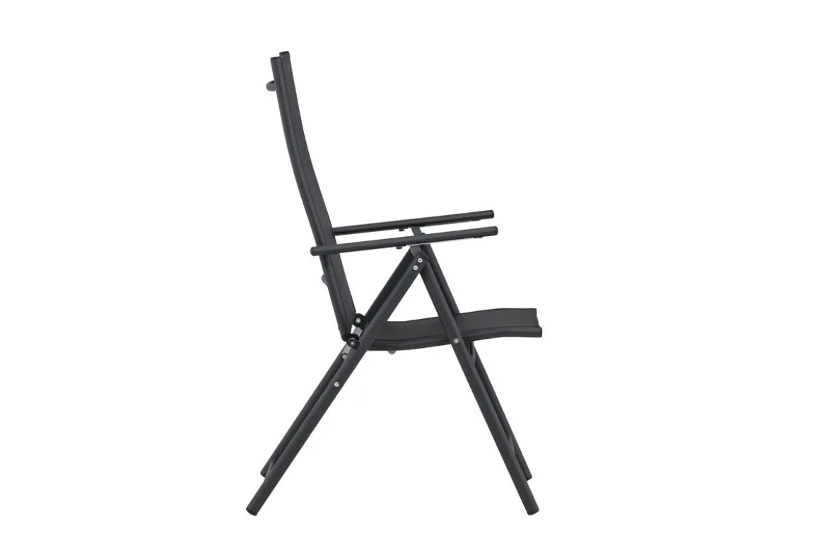 2er Set Gartenstuhl Miro - klappbarer Stuhl in Beige oder Schwarz aus Stahl und Textilene