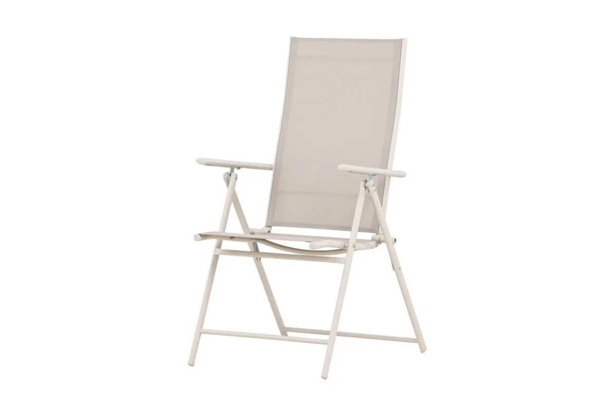 2er Set Gartenstuhl Miro - klappbarer Stuhl in Beige oder Schwarz aus Stahl und Textilene