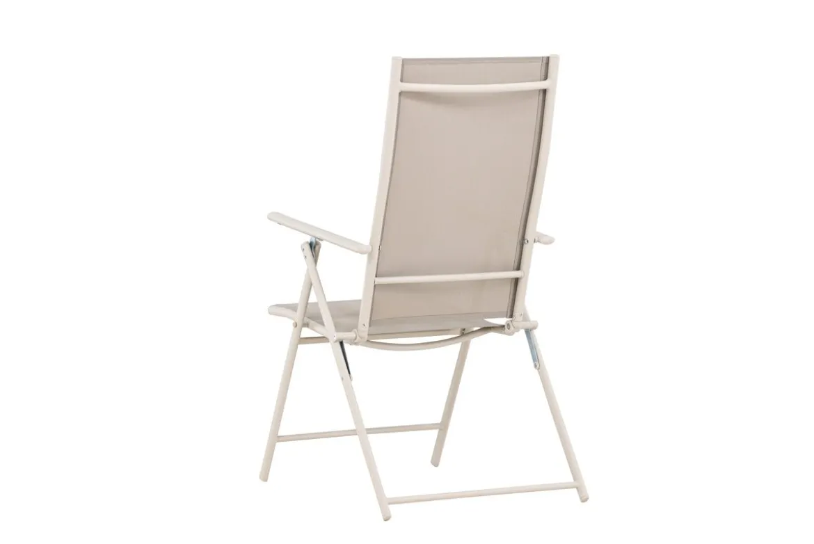 2er Set Gartenstuhl Miro - klappbarer Stuhl in Beige oder Schwarz aus Stahl und Textilene
