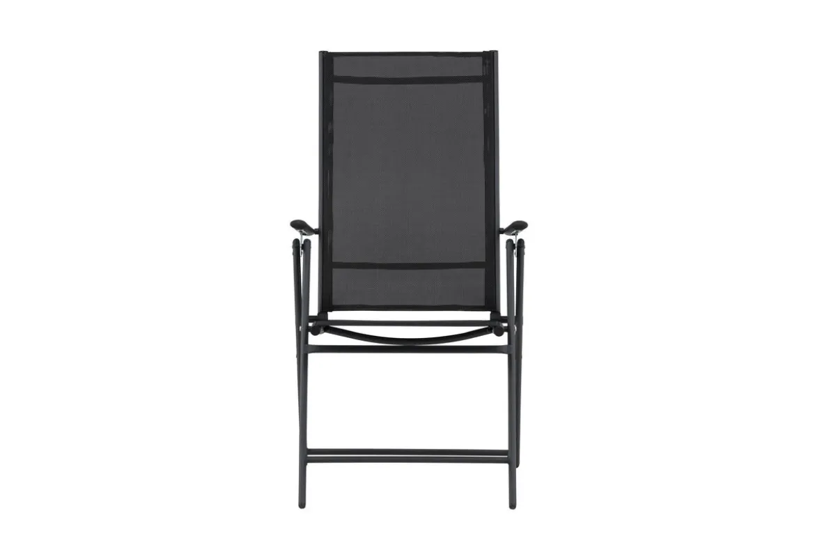 2er Set Gartenstuhl Miro - klappbarer Stuhl in Beige oder Schwarz aus Stahl und Textilene