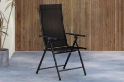 2er Set Gartenstuhl Miro - klappbarer Stuhl in Beige oder Schwarz aus Stahl und Textilene