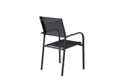 2er Set - Gartenstuhl Ronda aus Textilene und Aluminiumgestell in Schwarz