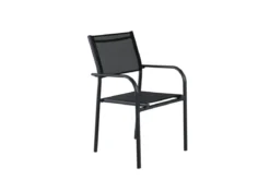 2er Set - Gartenstuhl Ronda aus Textilene und Aluminiumgestell in Schwarz