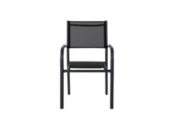 2er Set - Gartenstuhl Ronda aus Textilene und Aluminiumgestell in Schwarz