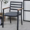 2er Set Gartenstuhl Tala - aus schwarzem Aluminiumgestell inklusive Kissen