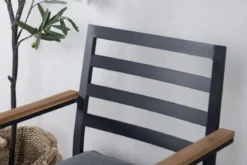 2er Set Gartenstuhl Tala - aus schwarzem Aluminiumgestell inklusive Kissen
