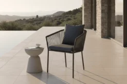 4er Set - Gartenstuhl Tavira Schwarz/Grau