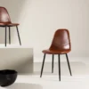 2er Set - Stuhl Andrew mit einer Sitzfläche aus braunem PU