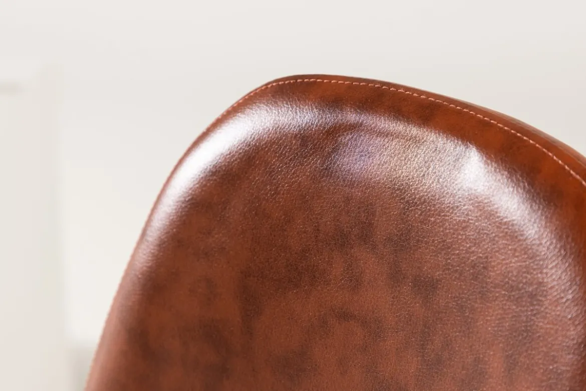 2er Set - Stuhl Andrew mit einer Sitzfläche aus braunem PU