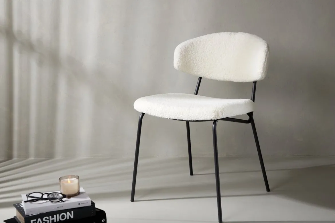 2er Set - Stuhl Antarctica mit weichem Bouclé - Stoff