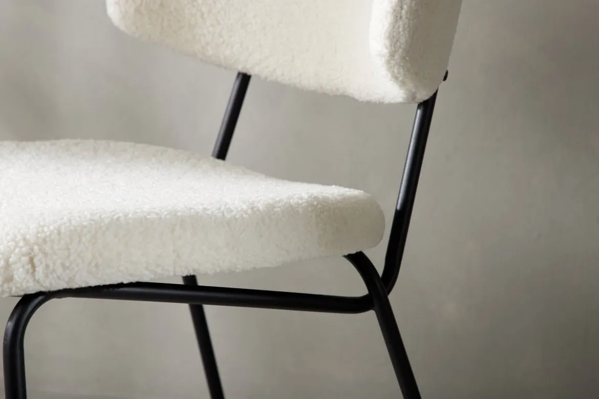 2er Set - Stuhl Antarctica mit weichem Bouclé - Stoff