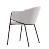 2er Set - Stuhl Calyra mit hellgrauem Samtstoff