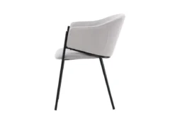 2er Set - Stuhl Calyra mit hellgrauem Samtstoff