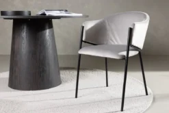 2er Set - Stuhl Calyra mit hellgrauem Samtstoff