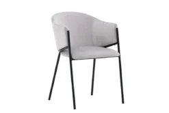 2er Set - Stuhl Calyra mit hellgrauem Samtstoff