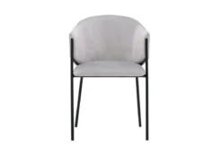 2er Set - Stuhl Calyra mit hellgrauem Samtstoff