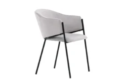 2er Set - Stuhl Calyra mit hellgrauem Samtstoff