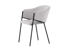 2er Set - Stuhl Calyra mit hellgrauem Samtstoff