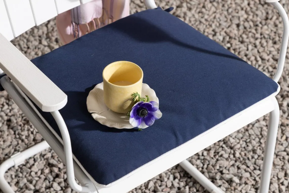 6er Set - Stuhlkissen Cushio aus Polyester in Blau