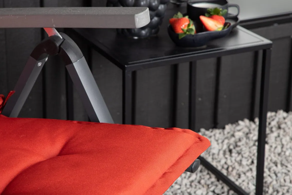 6er Set - Stuhlkissen Philly aus Polyester in Grau, Rot