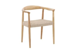 2er Set - Stuhl Leli aus Gummibaumholz und Seilgeflecht