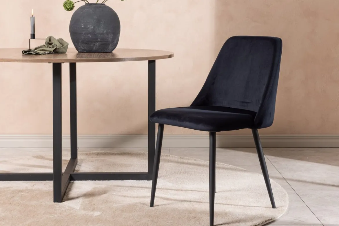 2er Set - Stuhl Liora aus weichem Polyestersamt