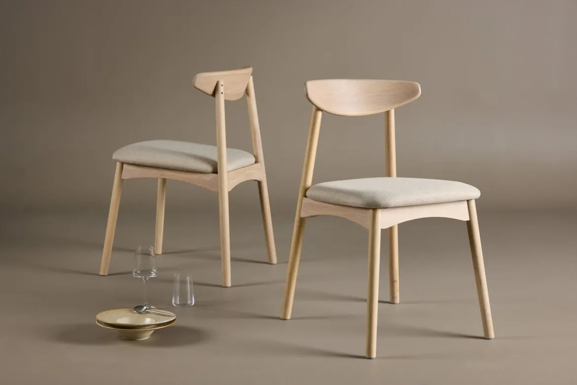 2er Set - Stuhl Malte aus lackiertem Eichenholz