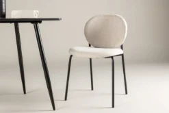 2er Set - Stuhl Opal mit beigen Leinenbezug