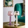 2er Set Teelichthalter Silas – Rosé, gefertigt aus Glas