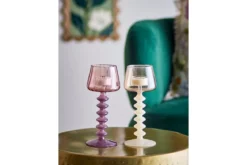2er Set Teelichthalter Silas – Rosé, gefertigt aus Glas