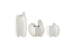 3er Set Vase Lela - Weiß, aus Steingut