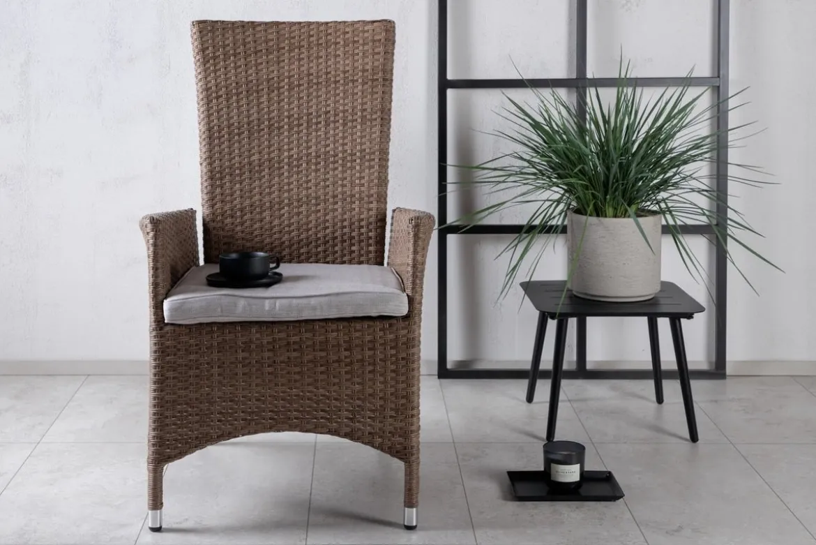 2er Set - Venezia Gartenstuhl in Rattanoptik in Schwarz, Weiß oder Naturoptik