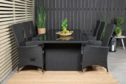 2er Set - Venezia Gartenstuhl in Rattanoptik in Schwarz, Weiß oder Naturoptik