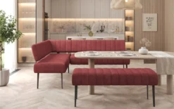 Essbank-Set Montero aus robustem Stoff mit Metallbeinen