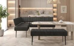 Essbank-Set Montero aus robustem Stoff mit Metallbeinen