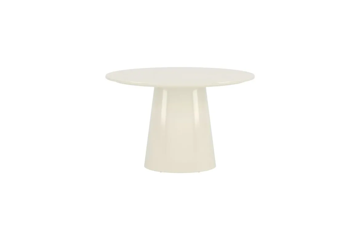 Esstisch Ariana - rund in Beige mit Hochglanzlack