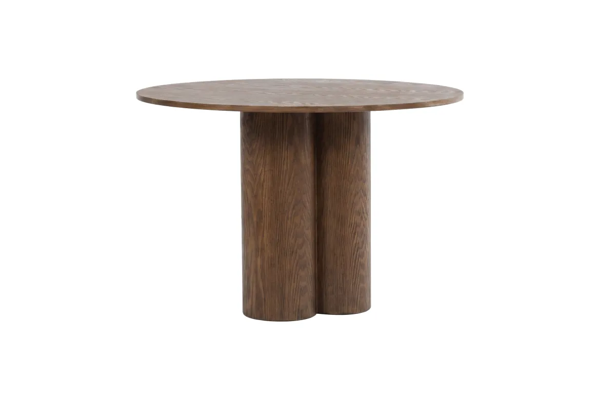 Esstisch Cavella - rundes Design in Holzoptik