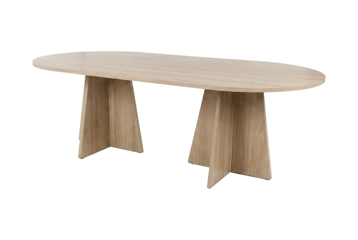 Esstisch Cazaro - ovales Design in Holzoptik