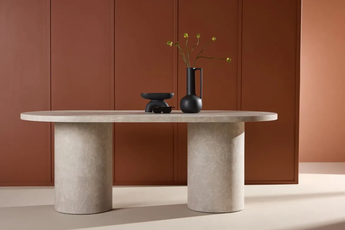 Esstisch Cielo - im schlichten Design mit einer eleganten Marmoroptik