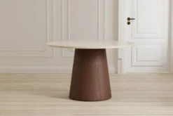 Esstisch Darian - in Beige & Mokka mit MDF-Gestell