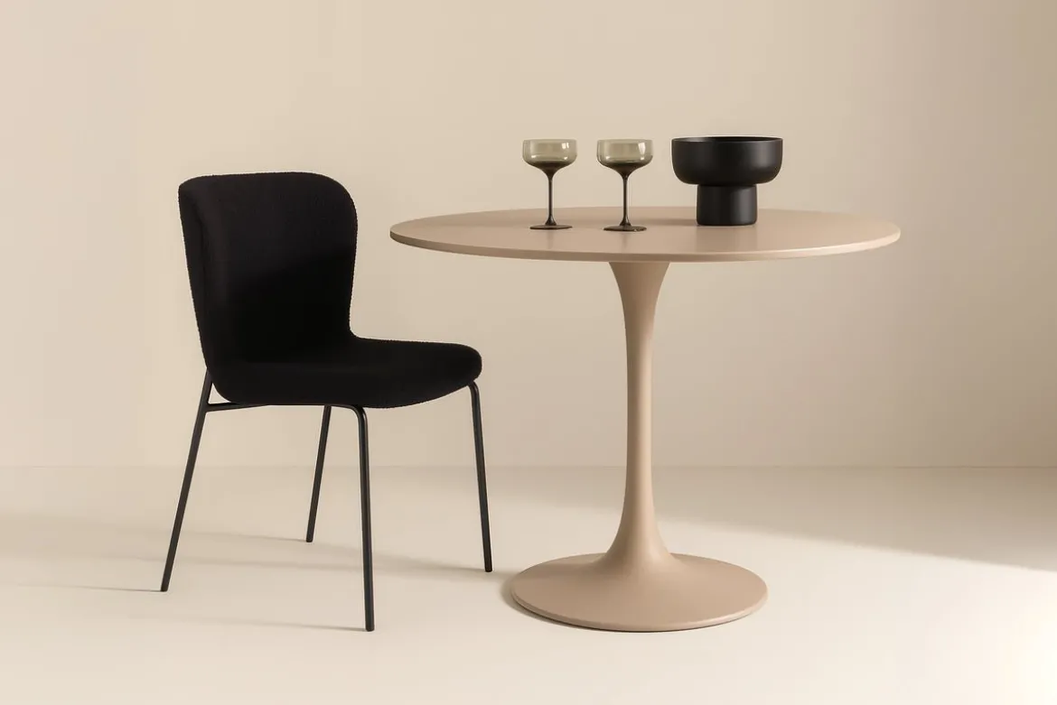 Esstisch Glade – Runder Esstisch in Beige (Ø 100 cm)