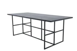 Esstisch Life - rechteckiger Esstisch in Schwarz aus Stahl und Glas