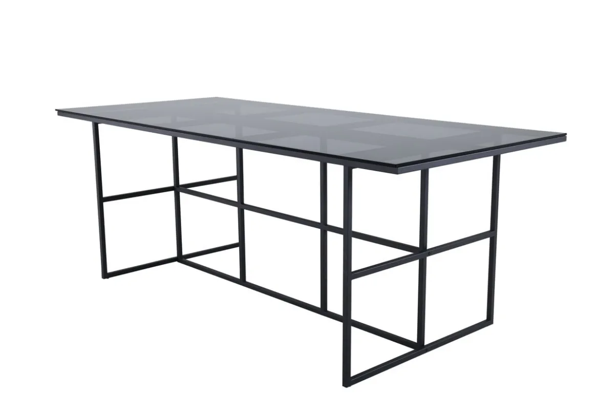 Esstisch Life - rechteckiger Esstisch in Schwarz aus Stahl und Glas