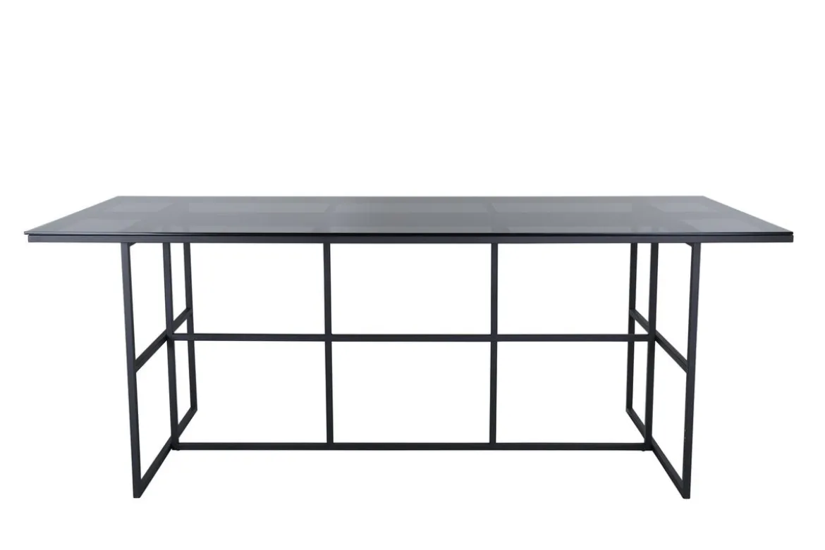 Esstisch Life - rechteckiger Esstisch in Schwarz aus Stahl und Glas